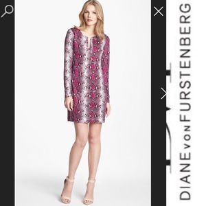 Diane Von Furstenberg snake print jersey dress